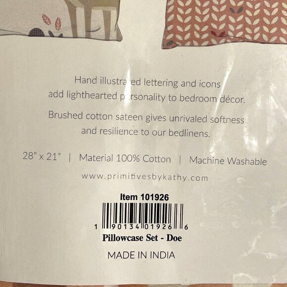 Primitives by Kathy Sweet Dreams Deer Set of 2 Standard Pillowcases Girls NEW - Picture 6 of 6